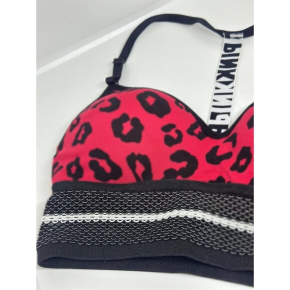 Victoria’s Secret PINK Cool & Comfy Wireless Bralette – Neon Red Leopard , XS/XP - Picture 2 of 6